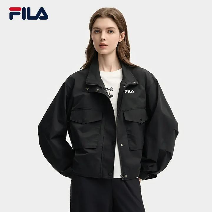 Fila/斐乐女士秋季新款简约洋气休闲百搭舒适梭织外套F11W538702F