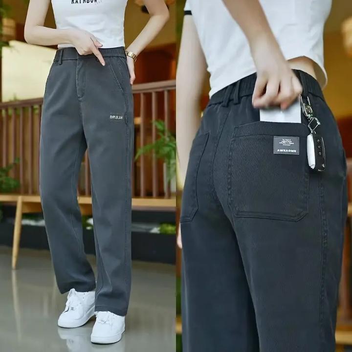 轻奢设计春秋阔腿休闲裤宽松大码直筒大码休闲工装休闲百搭裤子