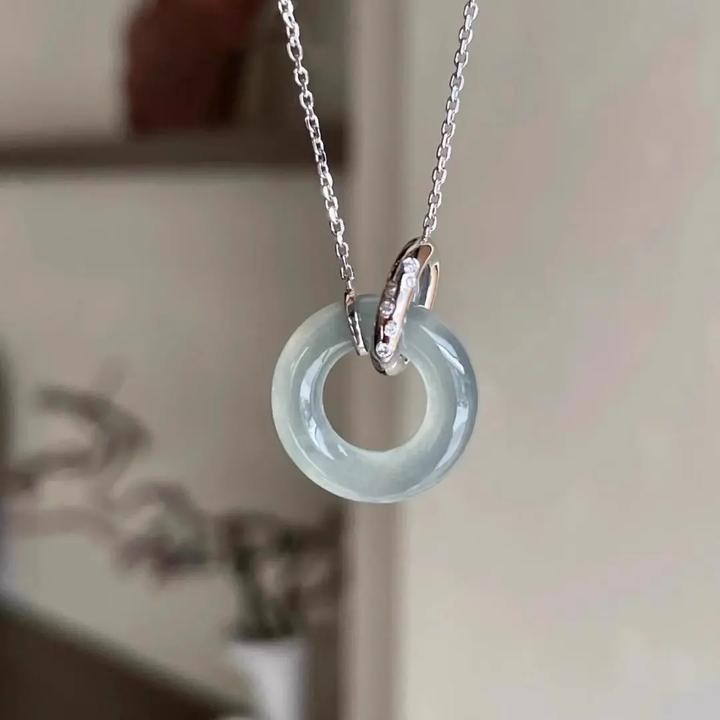 新款甜甜圈万能链百搭清冷感银色锁骨链颈链diy可更换吊坠素链