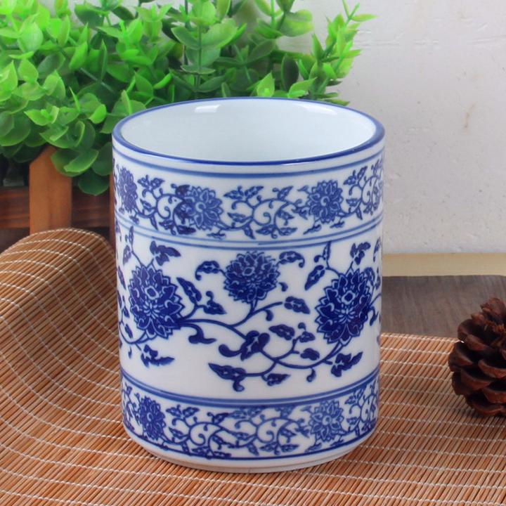 家用筷子筒陶瓷毛笔筒筷子架饭店酒店餐具用青花瓷筷子筒筷笼