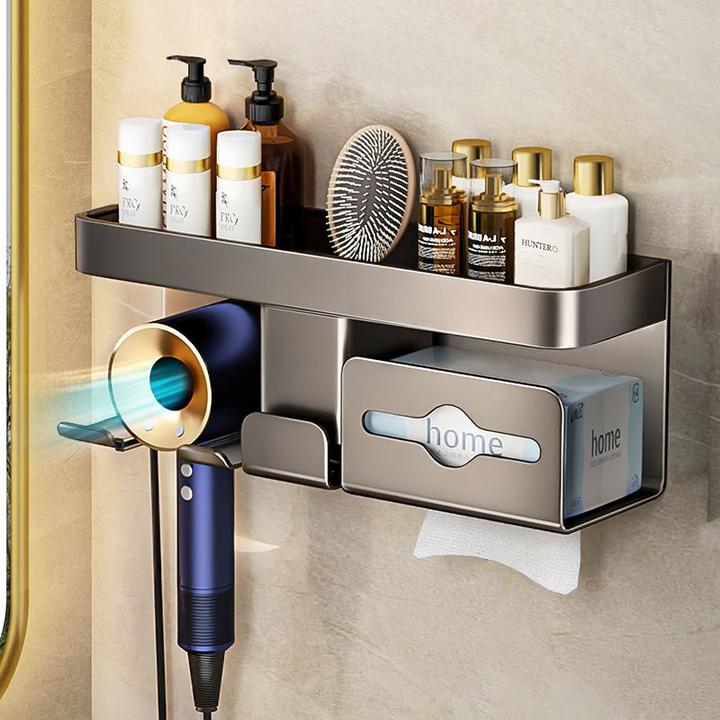卫生间吹风机置物架免打孔电吹风挂架吹风筒支架浴室收纳架子神器
