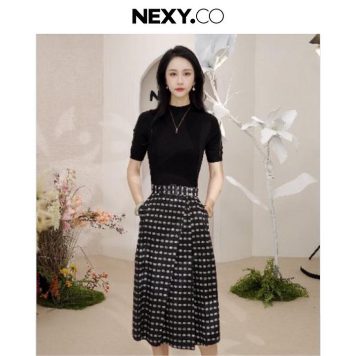 NEXY.CO/奈蔻连衣裙|显瘦|法式复古|赫本感|重要场合|XF05140W0