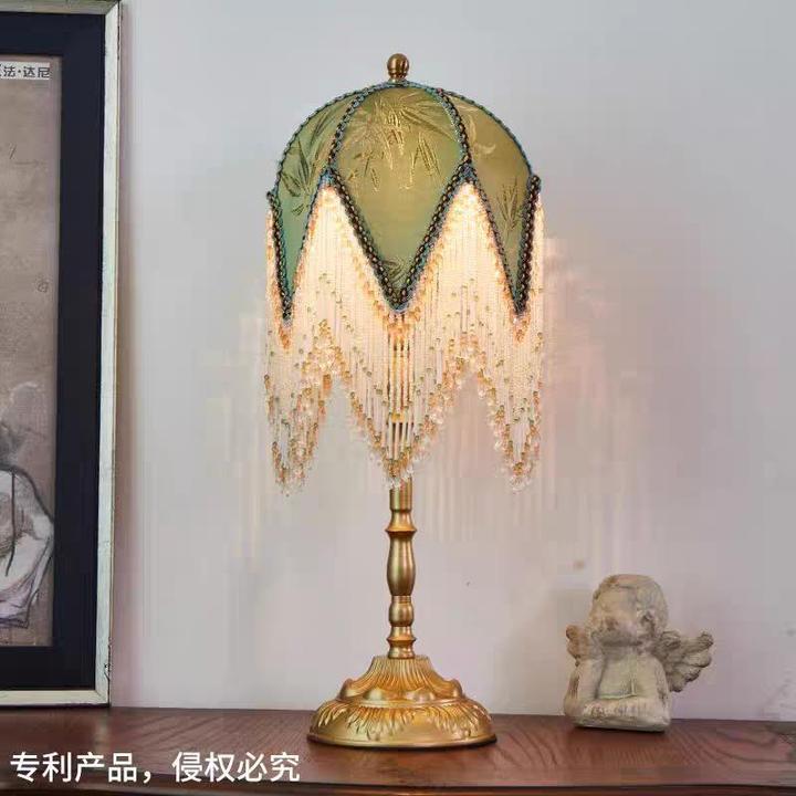 欧式法式田园美式复古流苏创意桌面插电礼品主卧温馨浪漫床头台灯