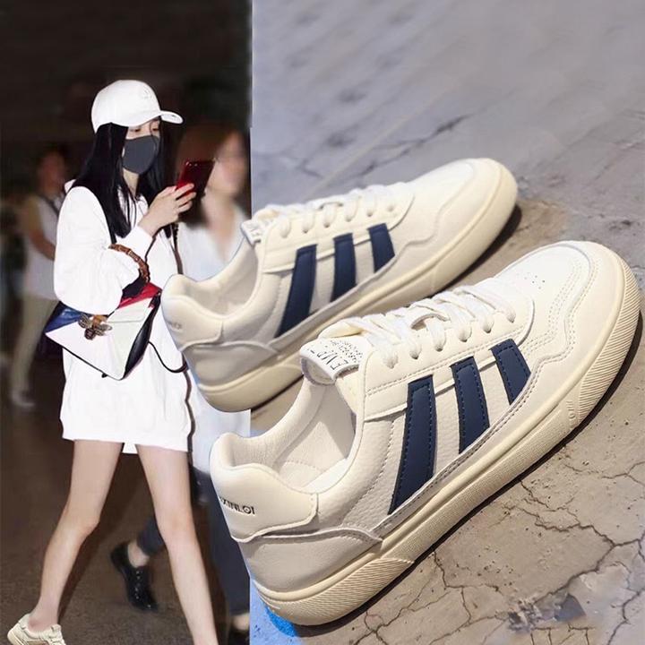 德训鞋女2025新款爆款真皮百搭透气软底运动鞋平底学生春秋小白鞋