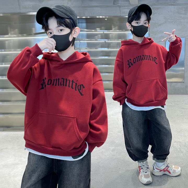 春秋儿童春装男童连帽卫衣2024新款帅气潮款百搭上衣中大季打底衫