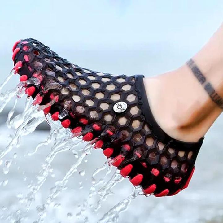 俞兆林男鞋正品凉鞋男款夏网眼外穿防滑钓鱼洞洞鞋男士涉水沙滩鞋