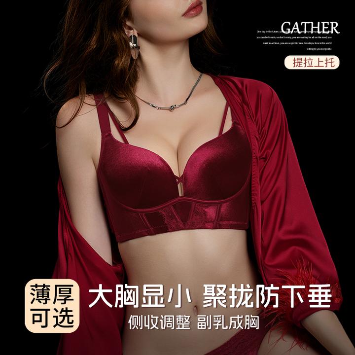 调整型养护亲肤内衣女大胸显小胸聚拢无钢圈防下垂收副乳文胸罩
