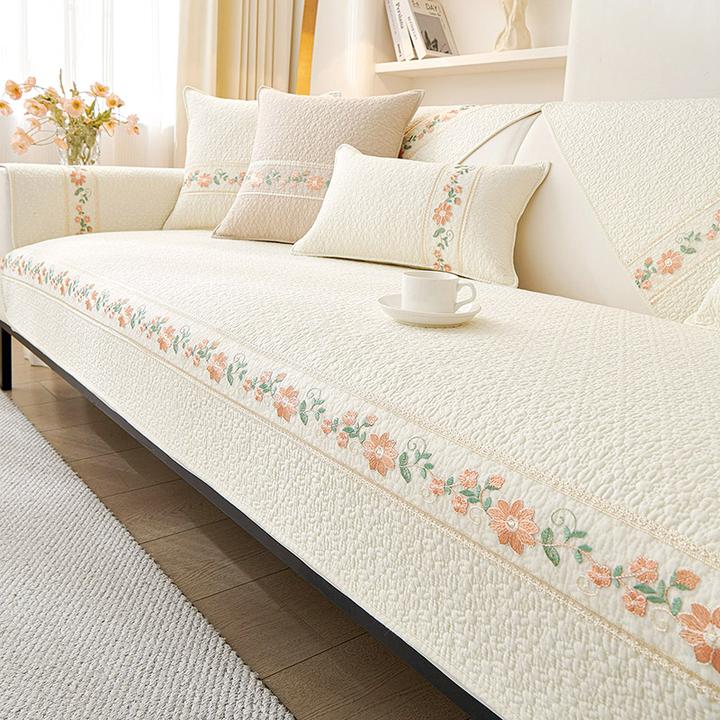 专柜品质 纯棉沙发垫四季通用防滑沙发套罩沙发巾田园奶油风坐垫