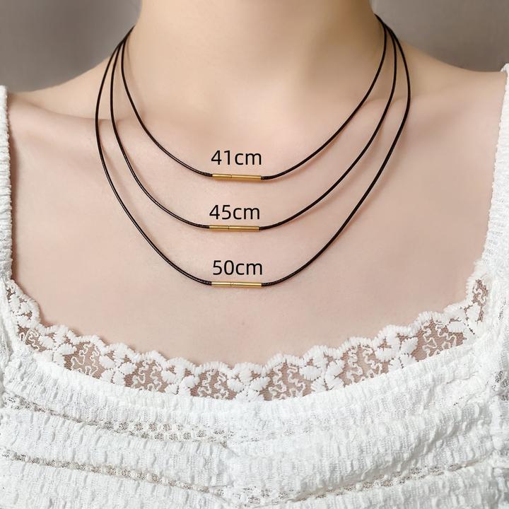 非金属皮质项链 蜡皮绳项链玉石吊坠挂绳黑色扣挂件挂绳男女饰品