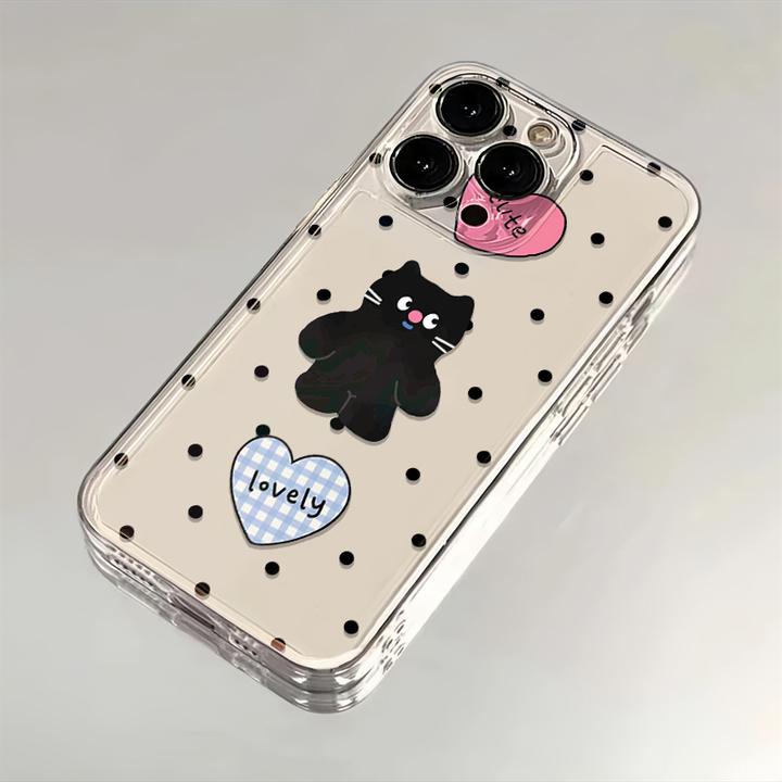 小黑猫适用iphone15苹果手机壳14promax太空壳13pro透明12pro11