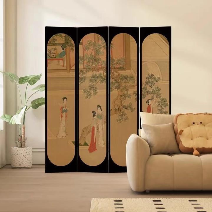 新中式汉宫春晓屏风隔断客厅玄关茶室卧室房间古典折屏可折叠移动