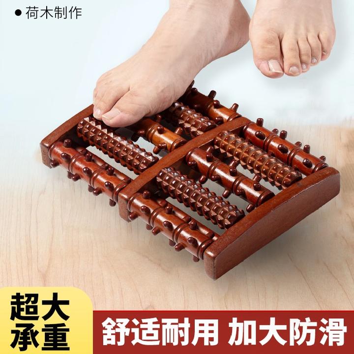 全实木家用滚轮式脚底按摩器搓按捏脚神器腿足部木质按摩穴位搓排