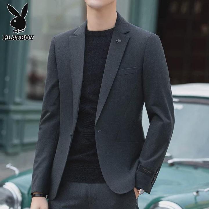 花花公子花花公子男士西服冬季潮流休闲套装时尚一粒扣小西装外套