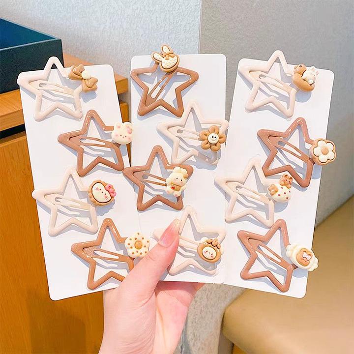 可爱儿童奶咖色发夹边夹侧边刘海夹前额碎发神器夹发饰小女孩发卡