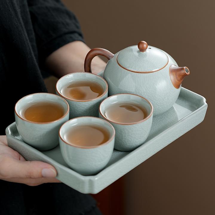 简约便携式旅行功夫茶具套装家用中式户外喝茶陶瓷茶壶茶杯小套装