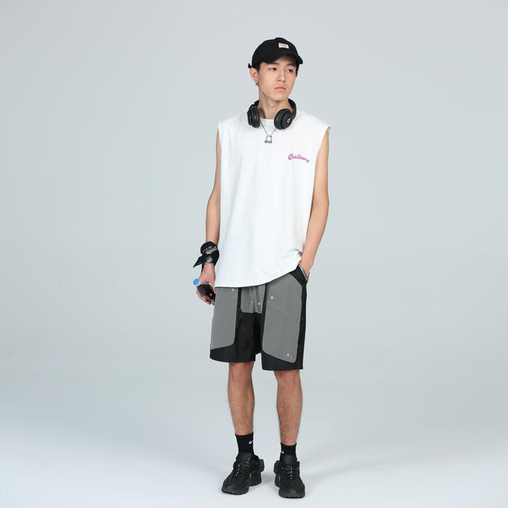 夏季运动背心男密根棉坎肩健身无袖T恤港风宽松潮流百搭休闲潮牌
