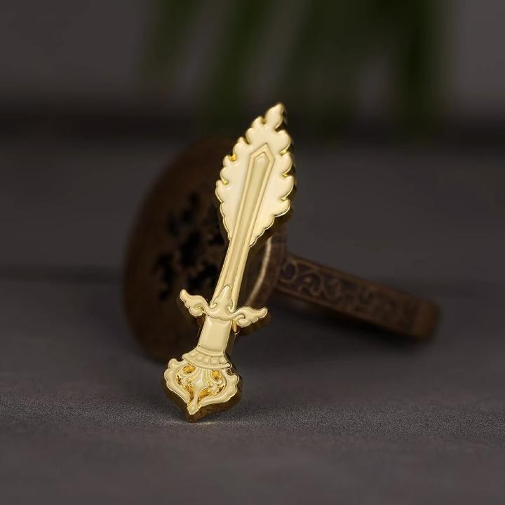 铜合金胸针 藏式文殊宝剑胸针复古民族风佛系精徽章小众饰品百搭