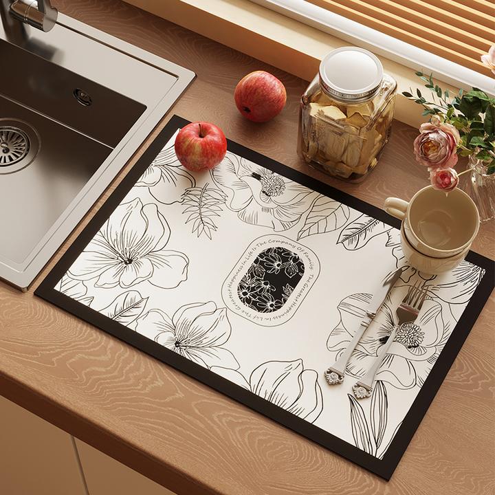 厨房沥水垫子台面吸水垫碗碟干燥垫免洗隔热垫软硅藻泥吸水垫