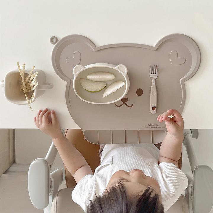 Julymoly儿童餐垫宝宝辅食桌垫便携幼儿园硅胶防水防油餐椅隔热垫