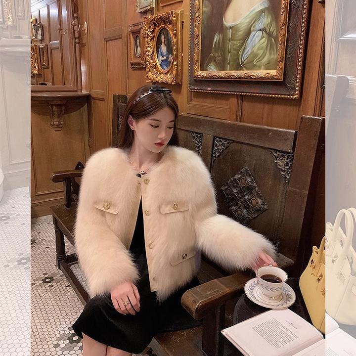 2024冬季新毛毛外套女名媛显瘦毛绒大衣年轻款毛茸茸外套27893#
