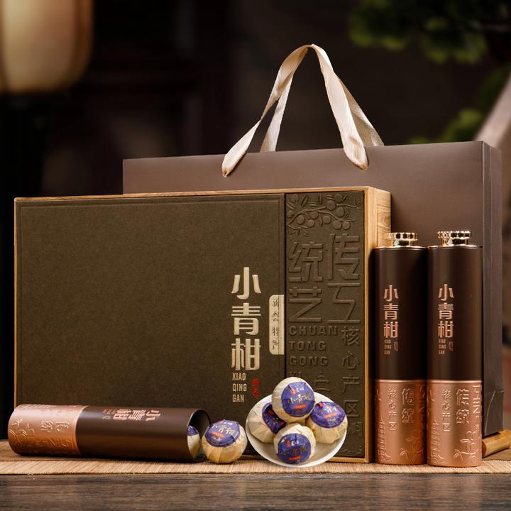 新会小青柑普洱茶熟正宗生晒柑普茶桔普节日送礼小青柑茶叶礼盒装