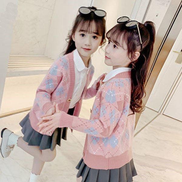 2025新款春季儿童女童上衣女孩洋气针织衫女大童春款外搭开衫毛衣