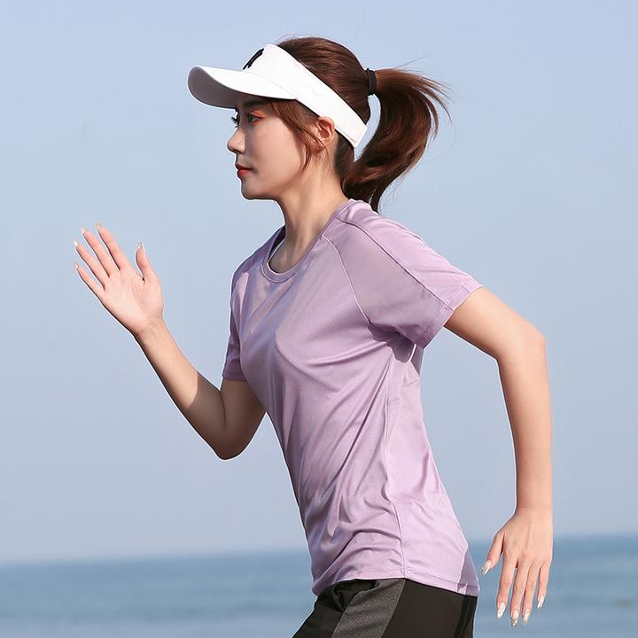 大码瑜伽服T恤女健身服速干衣胖MM运动上衣200斤夏季跑步衣服8009