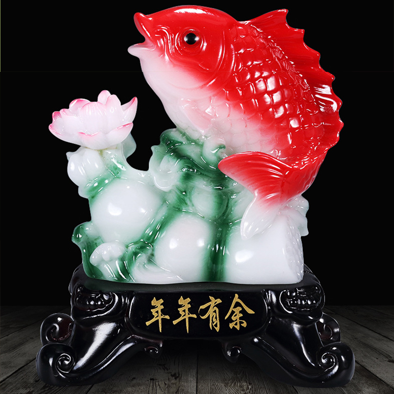 年年有余鱼摆件招财鱼家居高档客厅酒柜玄关装饰品乔迁开业工艺品