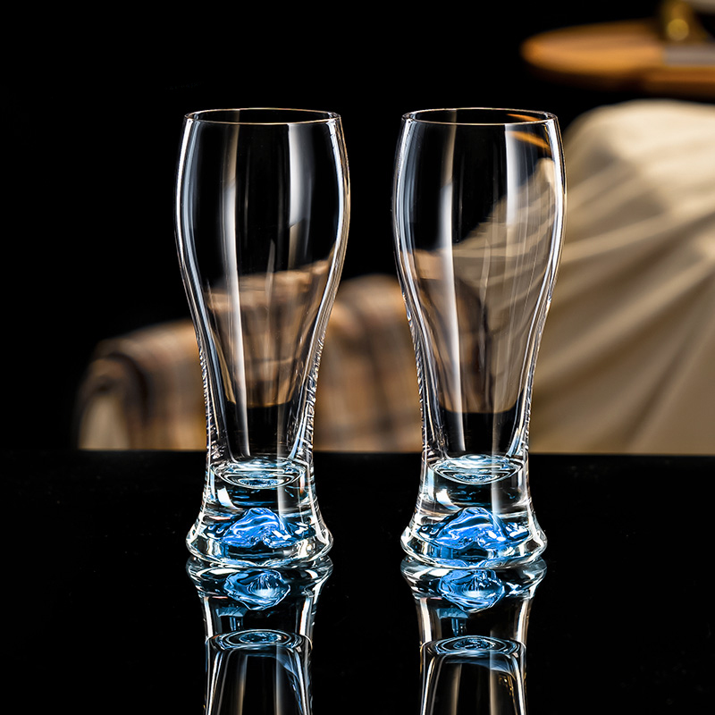 创意蓝山网红扎啤杯精酿啤酒杯大容量家用大号个性高档玻璃饮料杯