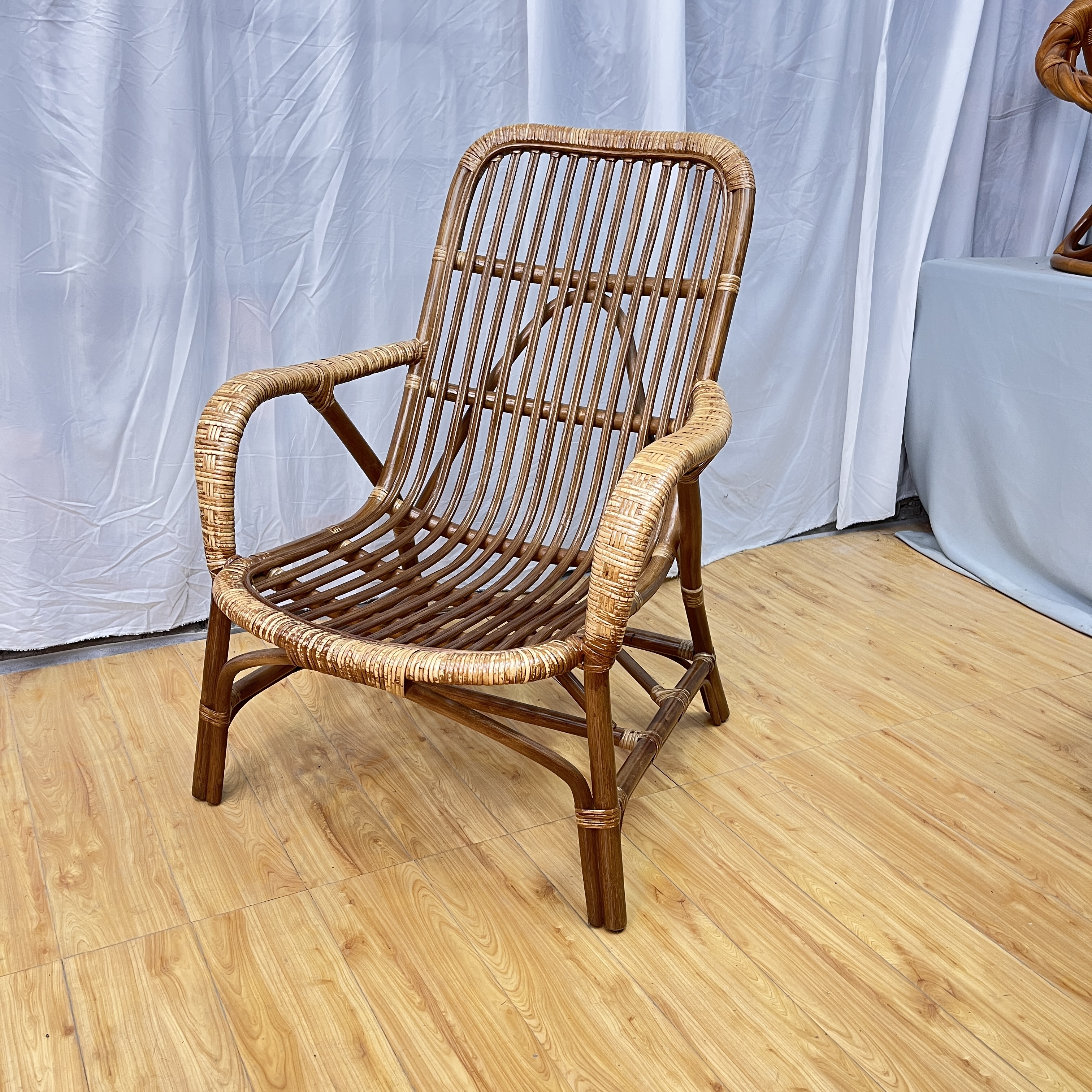 藤王阁天纯手工玛瑙藤椅耐用轻便凳子椅子批发工厂老人藤椅真藤椅