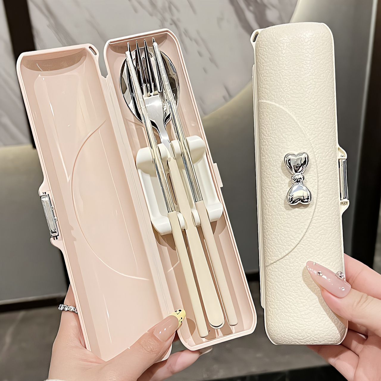 高颜值轻奢筷子勺子304不锈钢便携餐具学生筷子勺子套装餐具套装