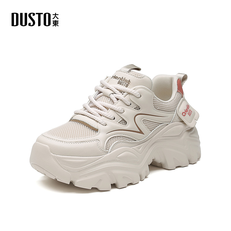 大东百搭厚底老爹鞋女秋季新款时尚休闲运动鞋圆头系带女鞋0323