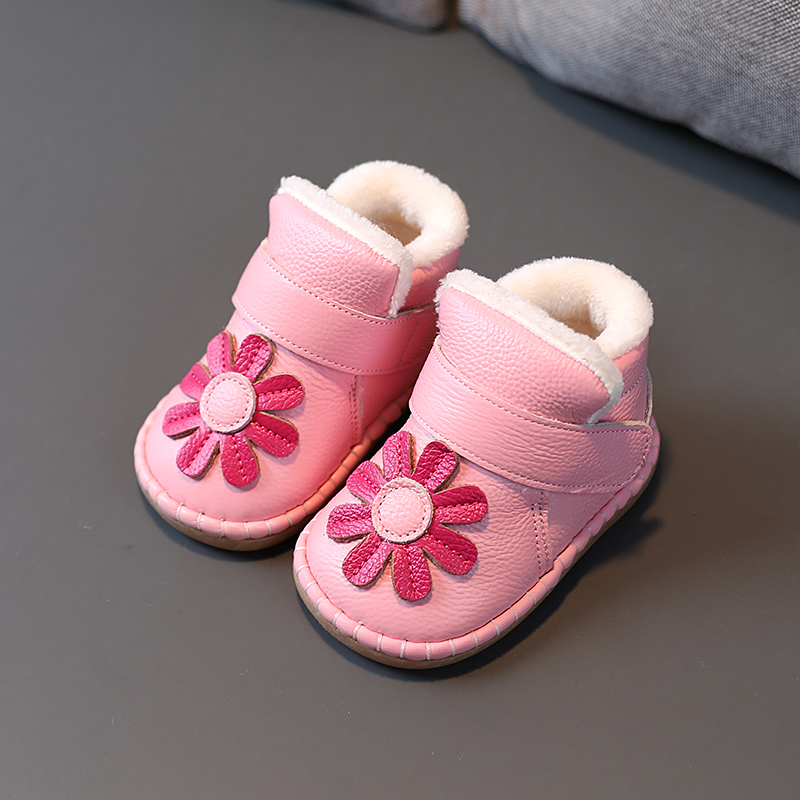 小孩鞋子冬款加绒婴幼儿冬季棉鞋软底学步鞋男宝一岁婴儿雪地靴