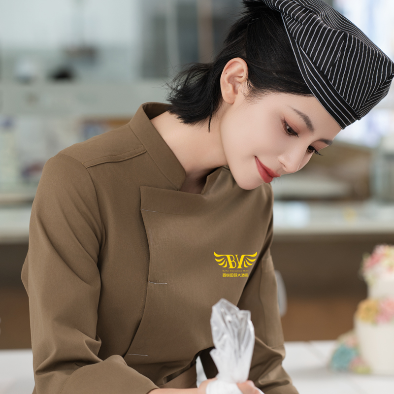 定制厨师工作服餐饮西餐饭店服务员厨师服长袖奶茶蛋糕店工作服冬