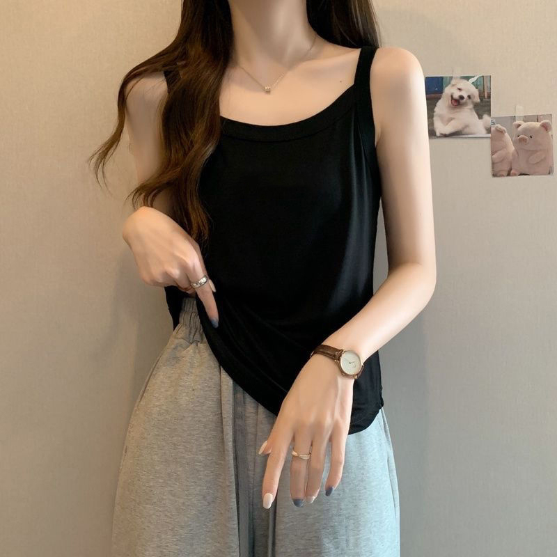 80-210斤纯色吊带背心女宽松遮肚子大码胖MM显瘦遮肉外穿内搭打底