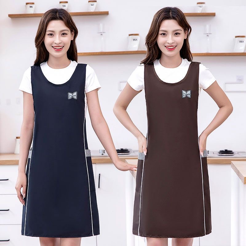 新款厨房围裙防水防油污家用做饭马甲围腰男女罩衣餐饮专用工作服