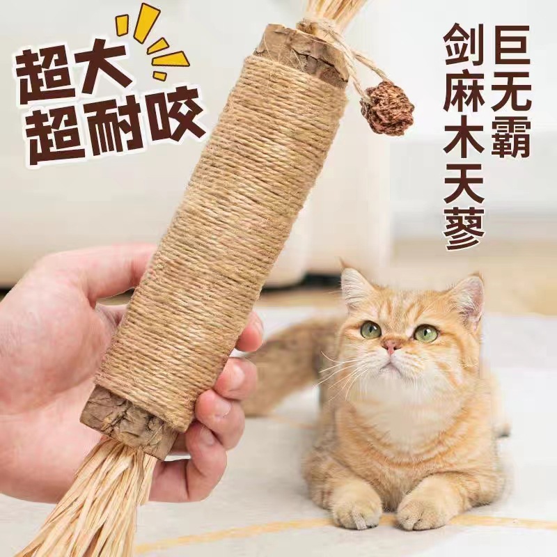 超大巨无霸木小猫玩具天蓼结实解闷快乐磨牙逗猫棒虫瘿果宠物玩具