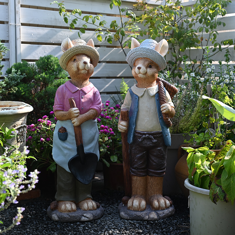 乡村松鼠摆件落地花园装饰庭院布置创意户外动物雕塑幼儿园植物角