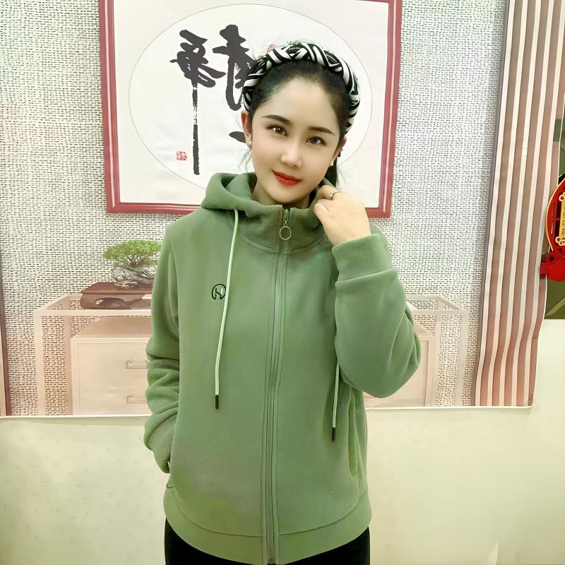 【静姐专属】户外女士连帽休闲秋冬摇粒绒外套潮流抓绒户外外套女