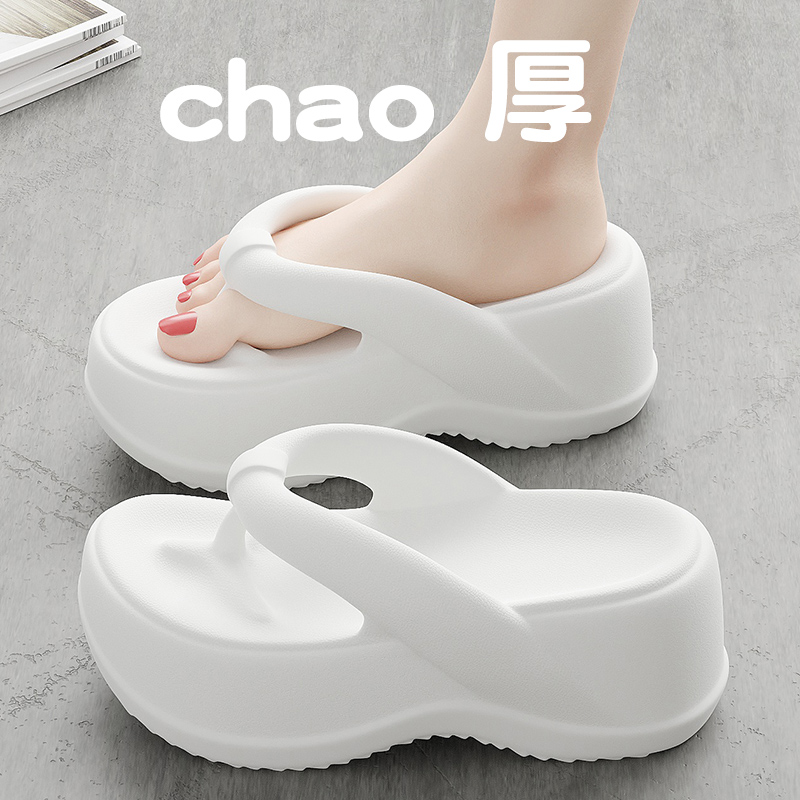 高跟厚底人字拖鞋女士夏季外穿2025新款时尚百搭夹脚凉拖鞋女