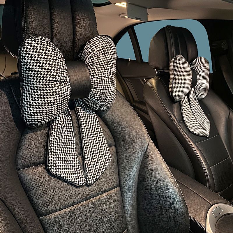 汽车头枕护颈枕手工柔软舒适舒服车内靠枕棉麻舒缓填充可选久不累