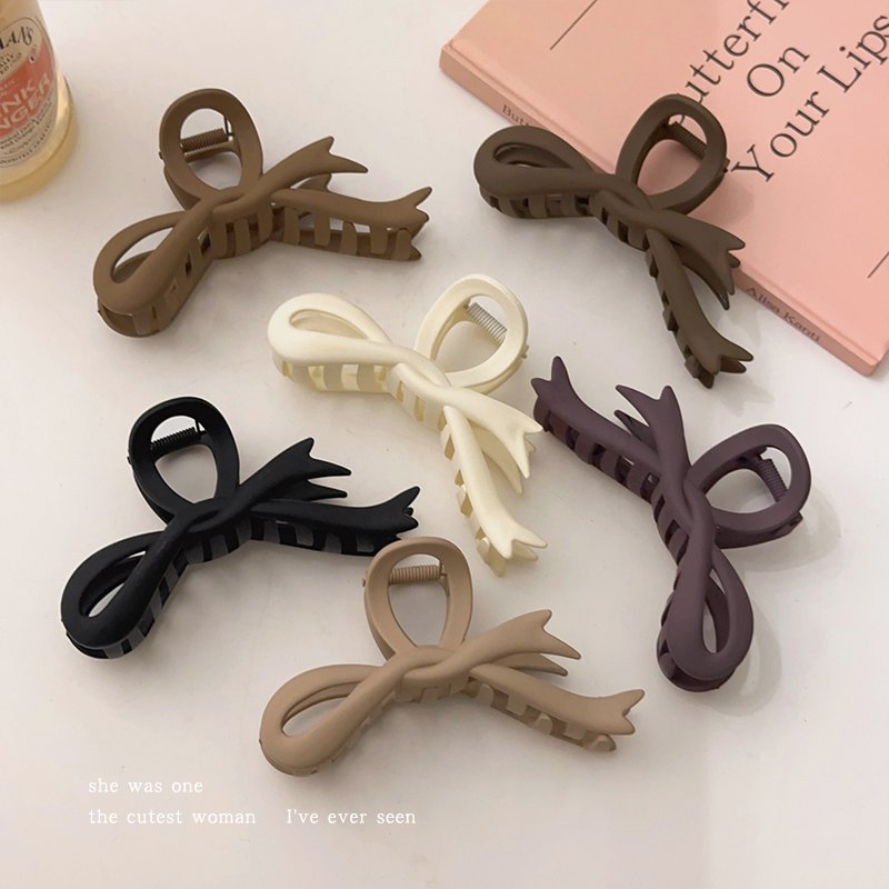 咖色蝴蝶结盘头发抓夹女大号发量多鲨鱼夹2025新款夹子发夹后脑勺