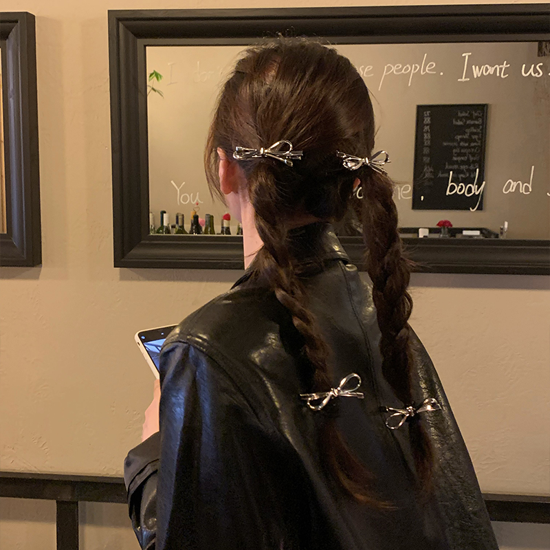 金属线条蝴蝶结头绳橡皮筋扎头发发圈发绳发夹边夹小夹子鸭嘴夹