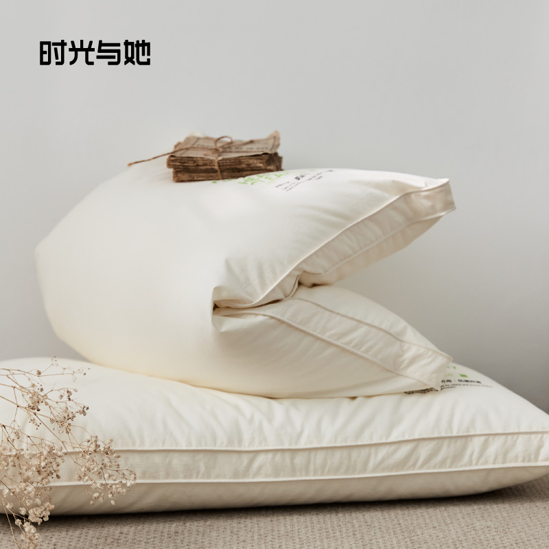 A类丨全棉防螨抑菌枕头一只装 可水洗护颈椎家用成人儿童单人枕芯