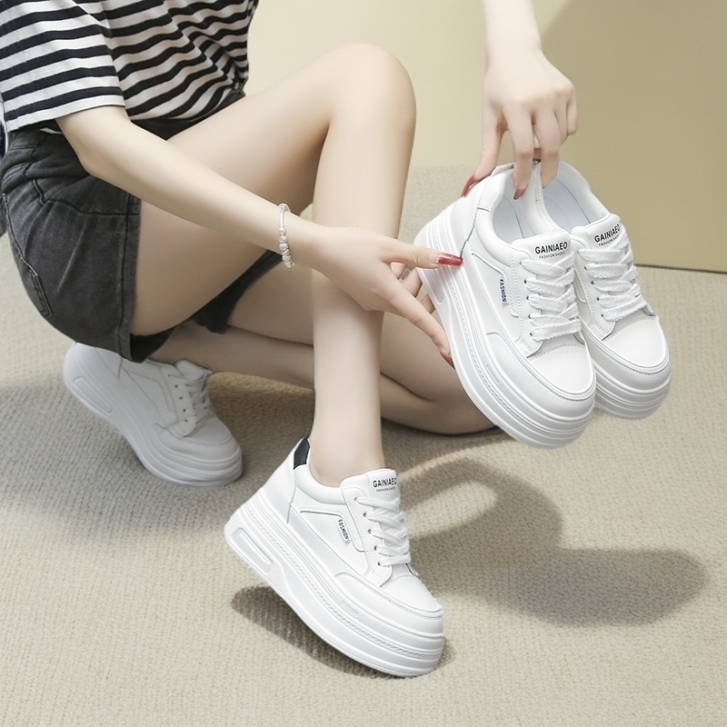 内增高8cm小白鞋女ins潮2025春秋新款厚底百搭小个子运动休闲女鞋