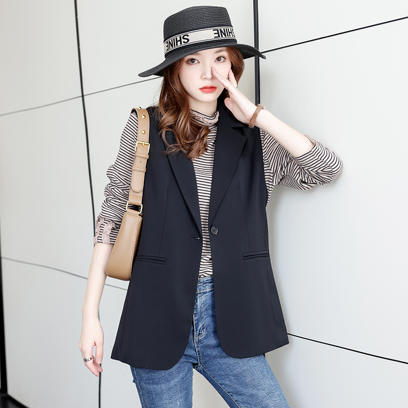 2319新中式春秋新款百搭女士马甲春秋气质时尚休闲修身马夹无袖