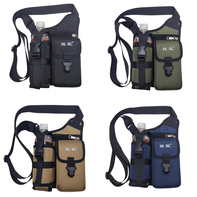 探匠拼接时尚耐磨无性别风包盖方形户外中老年单肩斜跨运动包包