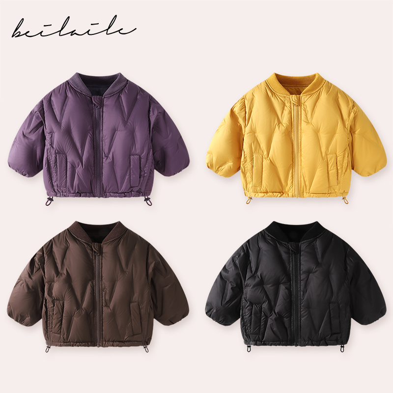 【三防压胶羽绒外套】婴儿童羽绒衣服保暖秋冬上衣外出服白鸭绒K22