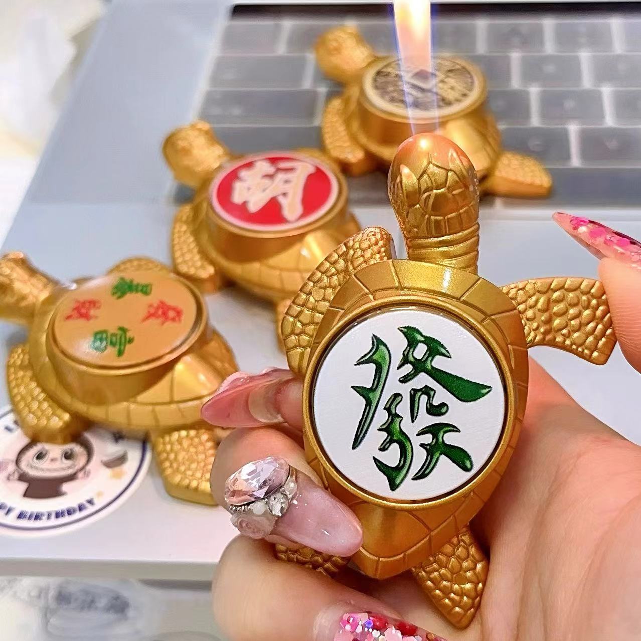 小乌龟充气明火创意打火机小金龟海龟造型金属高档送礼送男友礼物