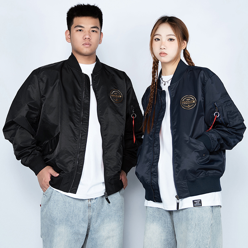 UOD飞行员夹克男潮流春秋季宽松工装MA1棒球服情侣款休闲男外套潮
